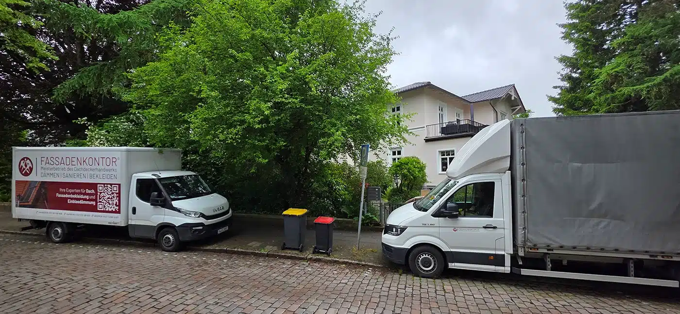 Einblasdämmung Hamburg Gross Flottbek mit LKW vor dem Haus
