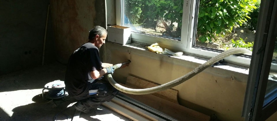 Einblasdämmung nachträglicher Fenstertausch